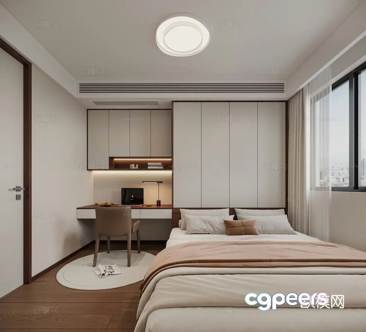 Modern tatami bedroom 3d model