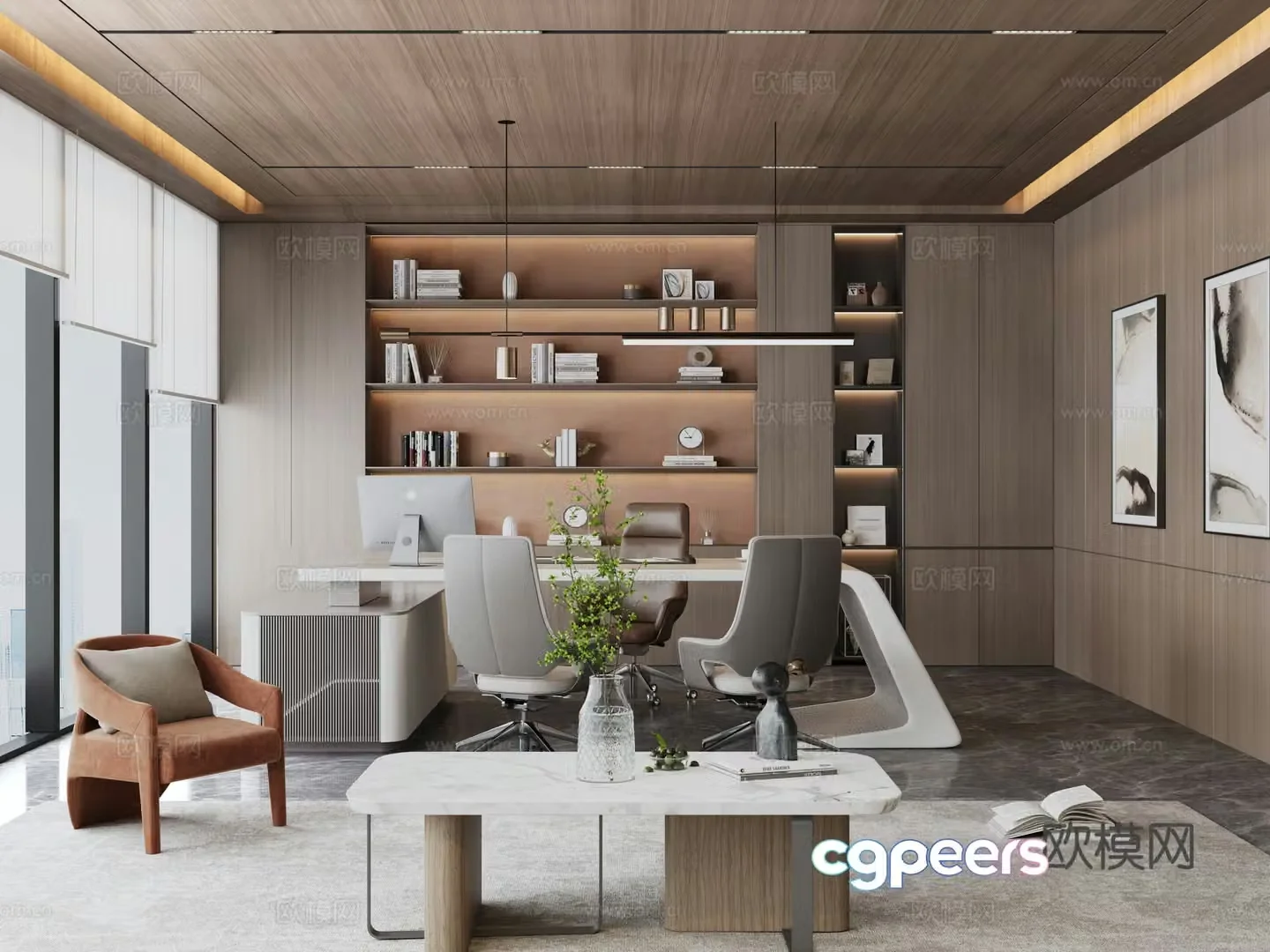Modern manager office 3d model