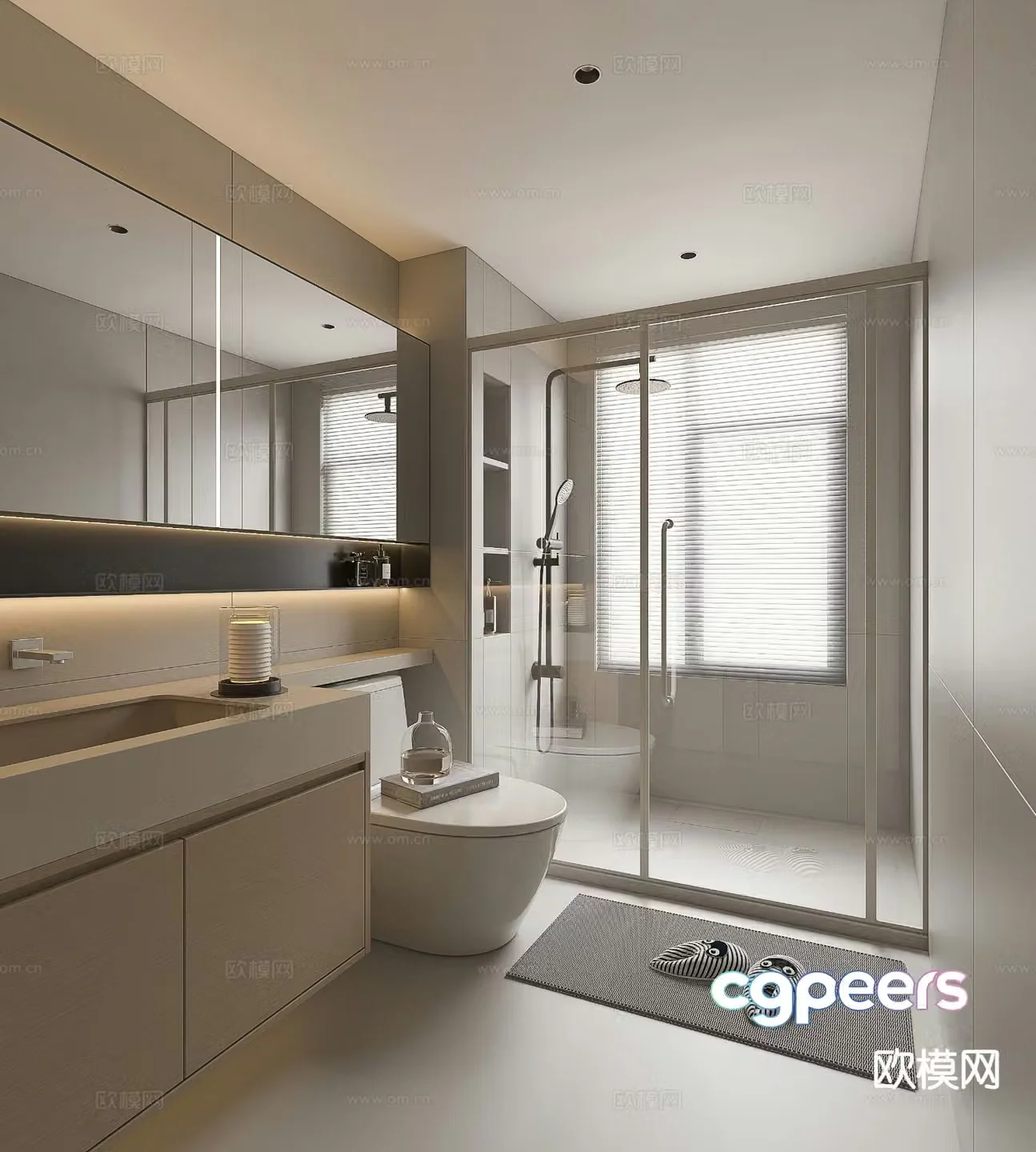 Modern bathroom bathroom toilet 3d model