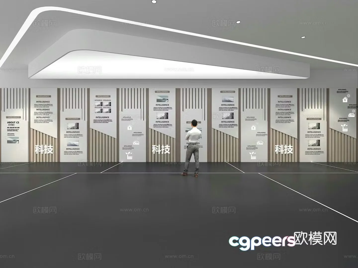 Cultural wall Corporate culture wall Display wall Education Exhibition hall Campus culture Corridor 3D model
