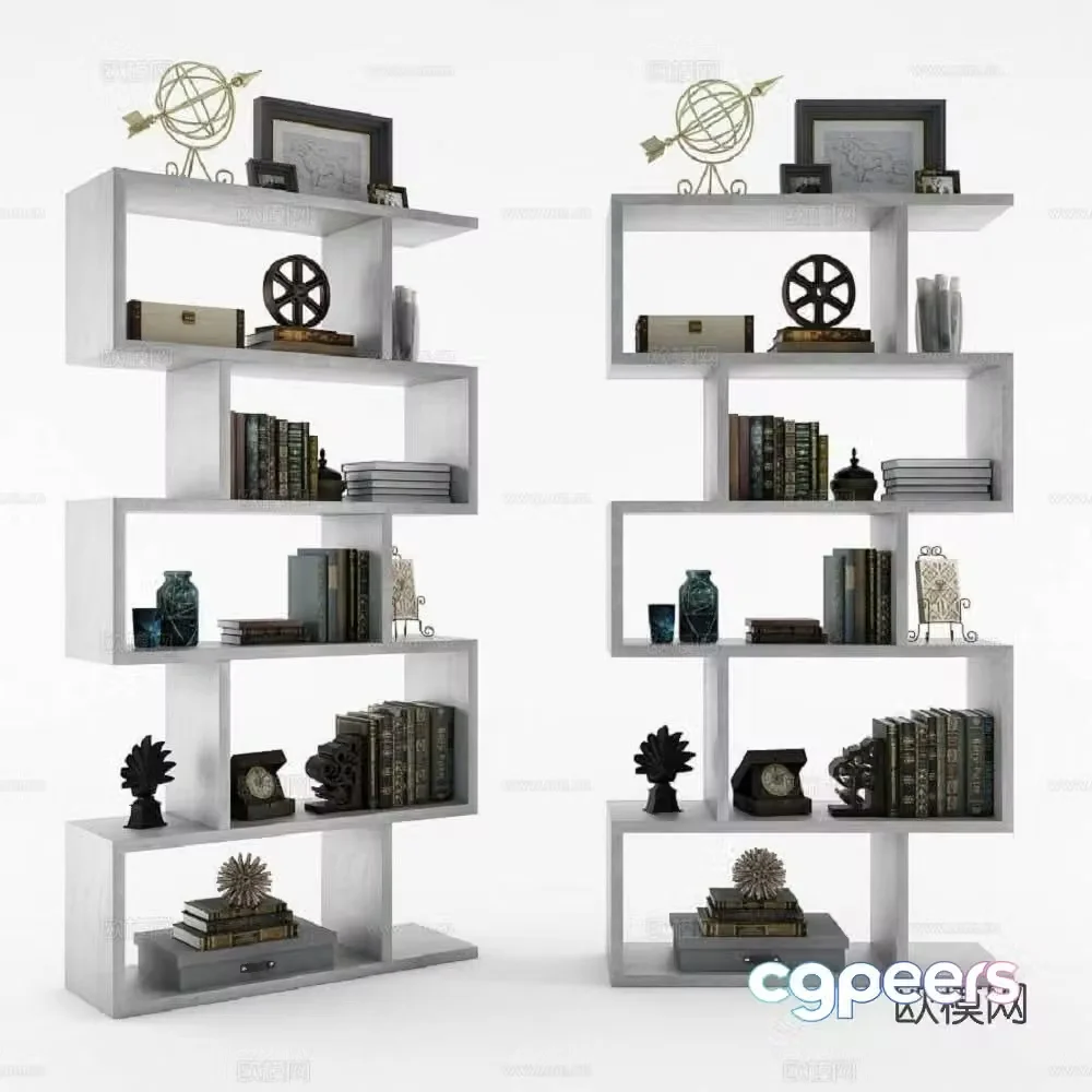 Modern bookcase bookshelf 3d model