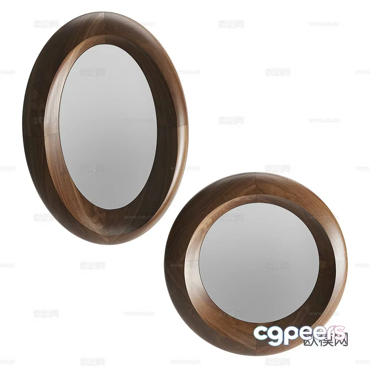 New Chinese style Wasabi decorative mirror 3D model