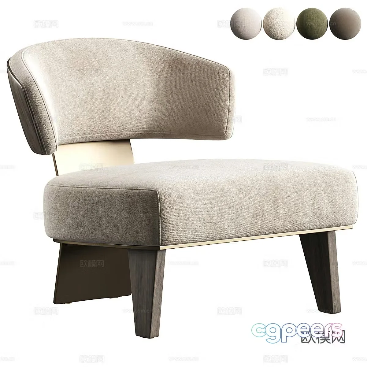 Modern Italian fabric armchair 3d model
