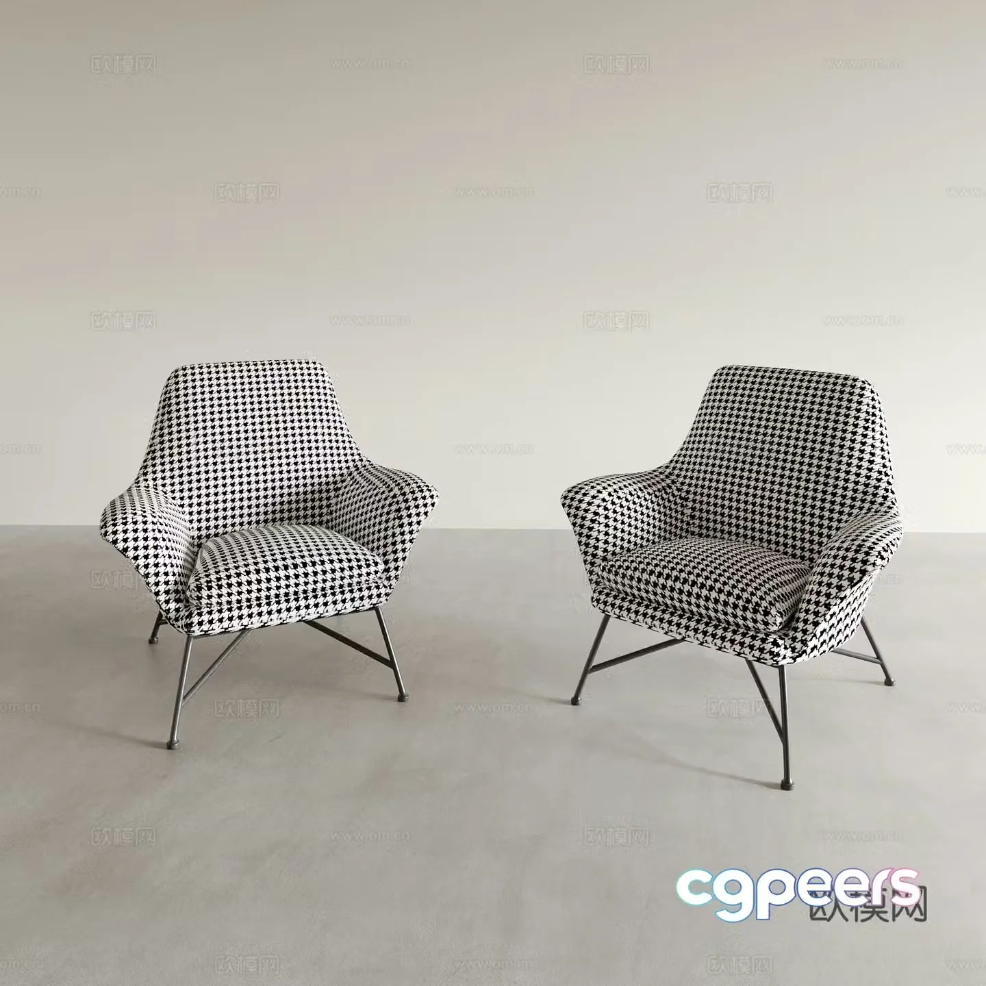Modern leisure chair sofa chair back chair 3d model
