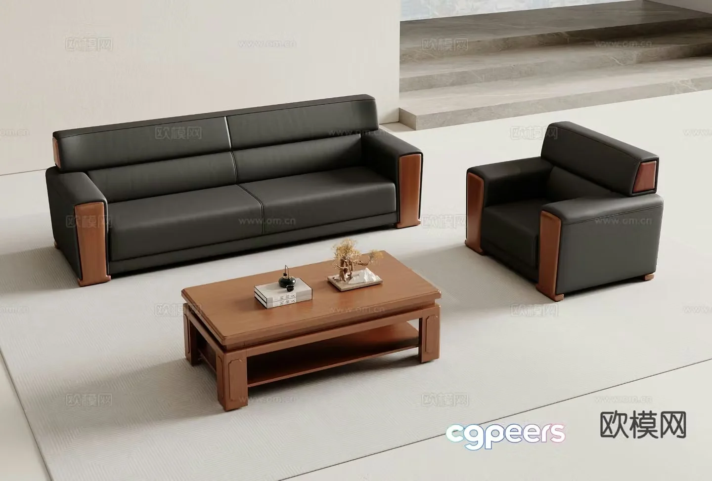 Modern office sofa modular sofa 3d model