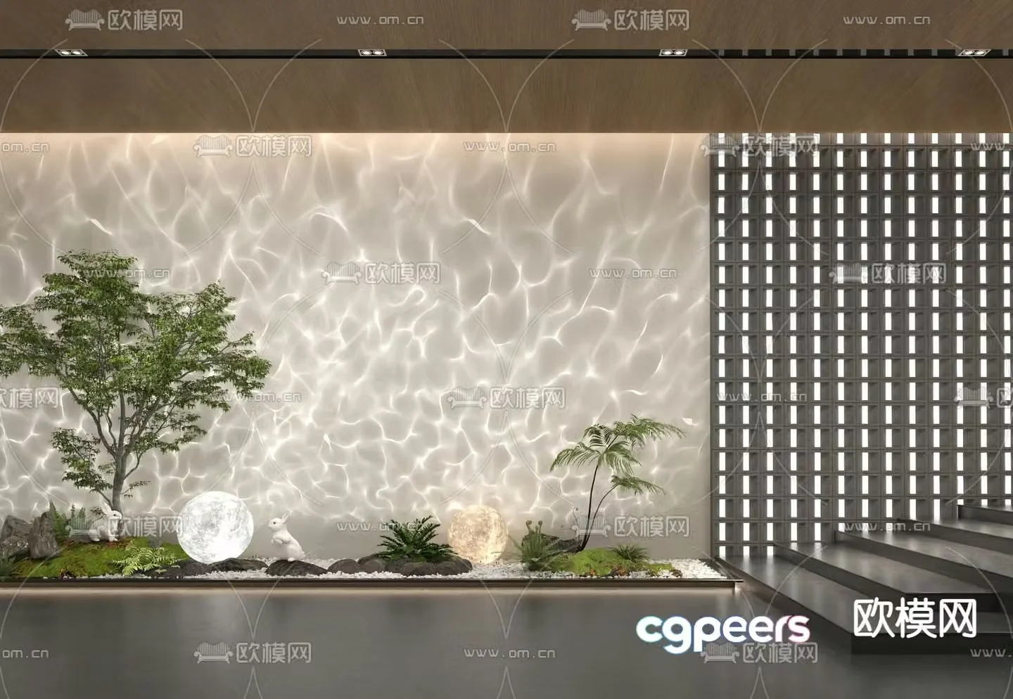 Modern water ripple lamp decorative lamp wall washer 3d model