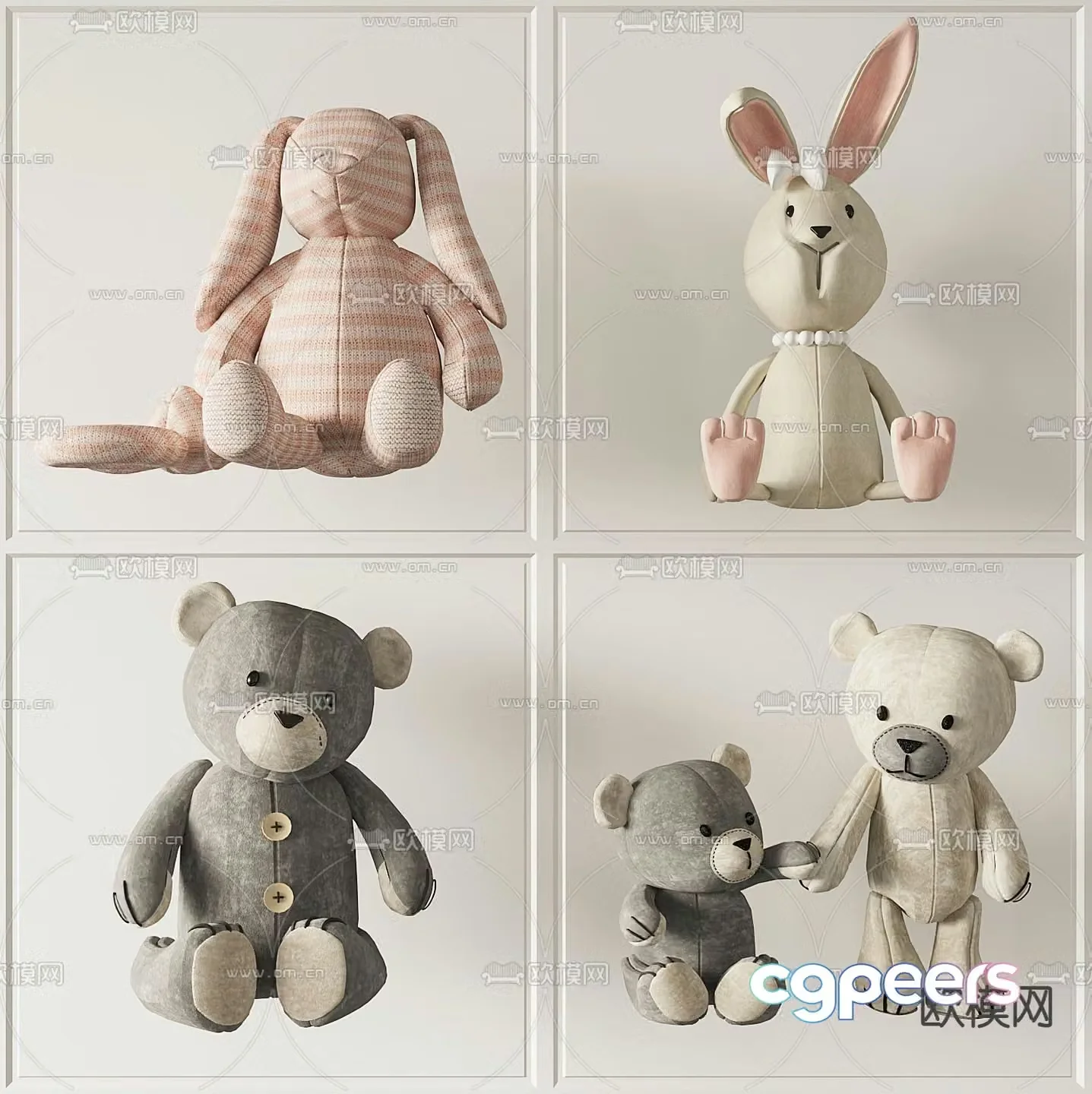 Rabbit plush doll 3d model