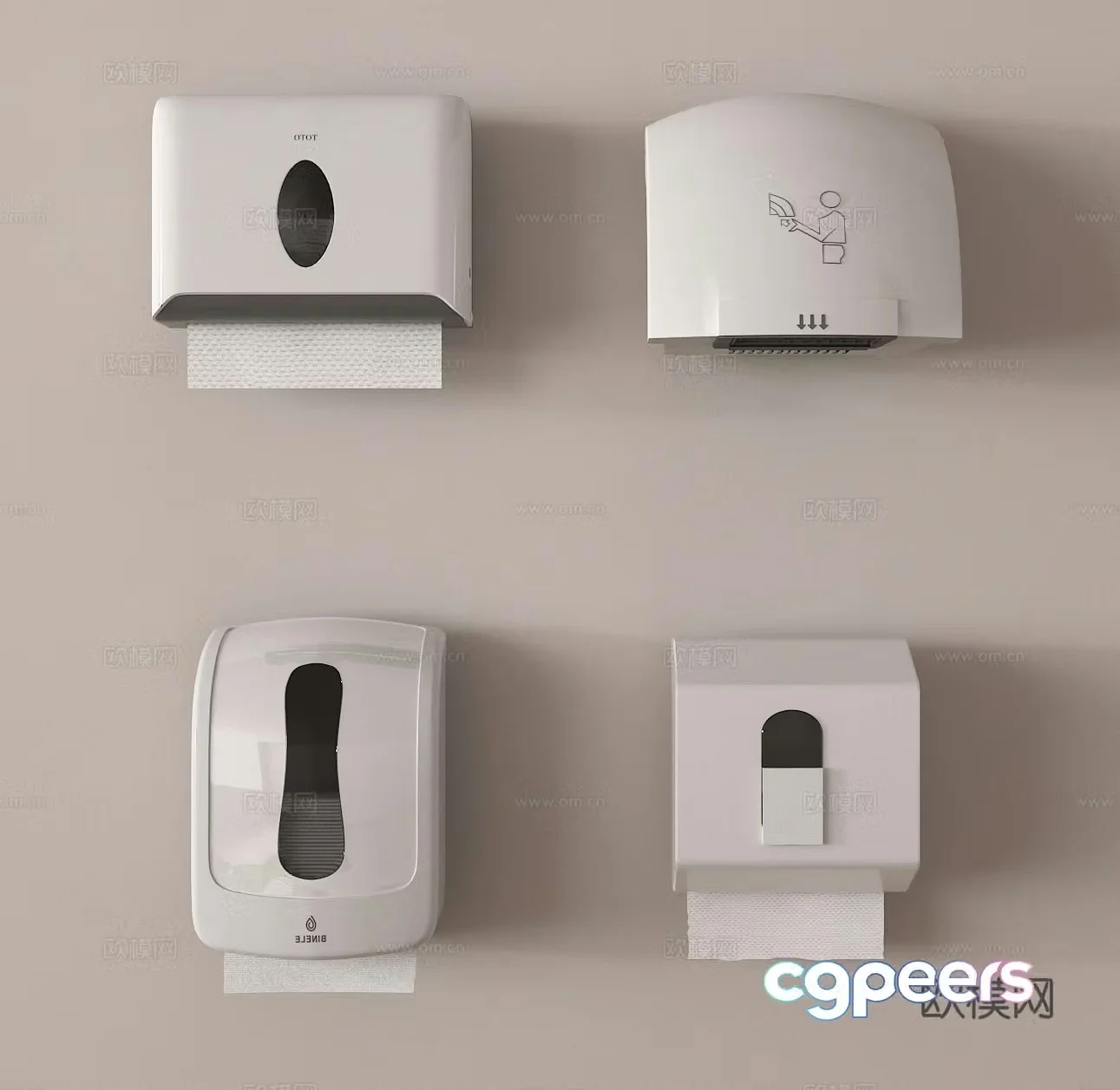 Wall-mounted tissue box cardboard box mobile phone drying 3D model