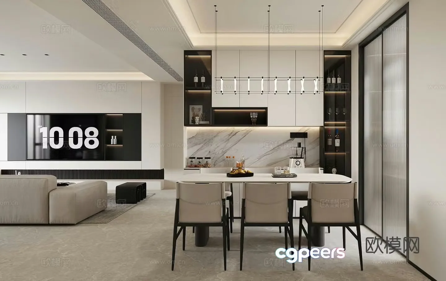 Modern restaurant G343 3d model