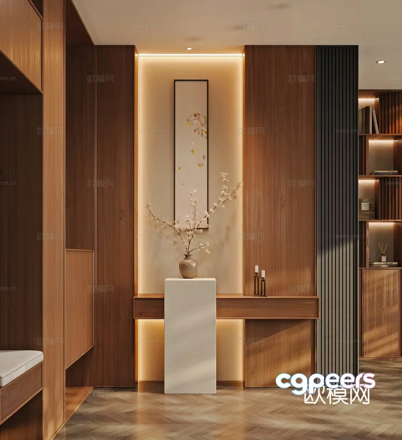 Middle-aged style entrance 3D model