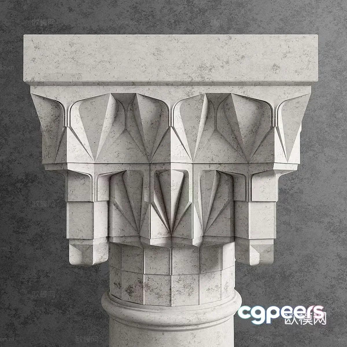 Roman column stigma head craft column 3d model