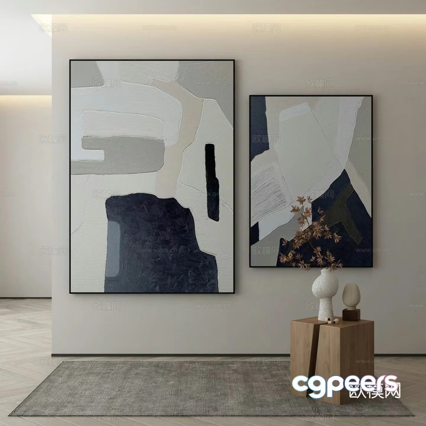 Modern Wasabi Hanging Painting Oil Painting 3D Model