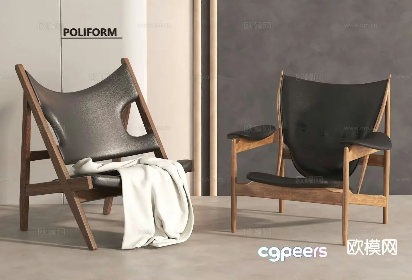 Wabi-sabi chair leisure chair 3d model