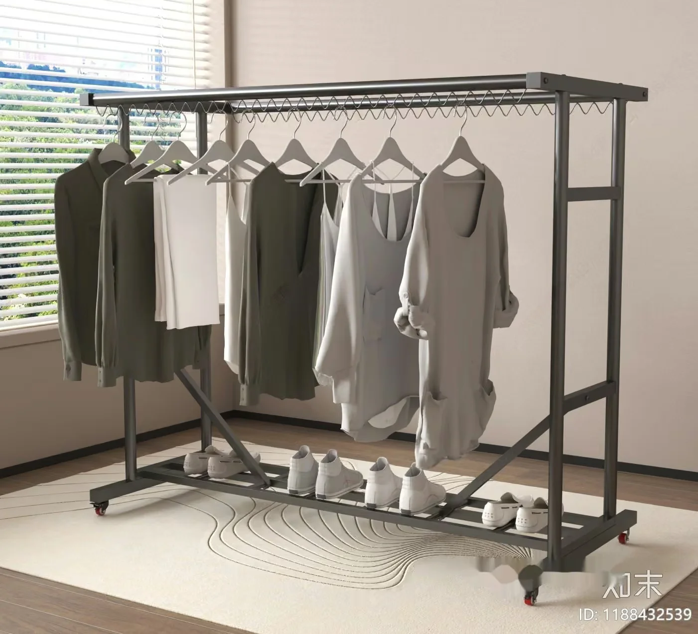 Modern Metal Clothing Rack 3D Model – 8294 – VRAY Render