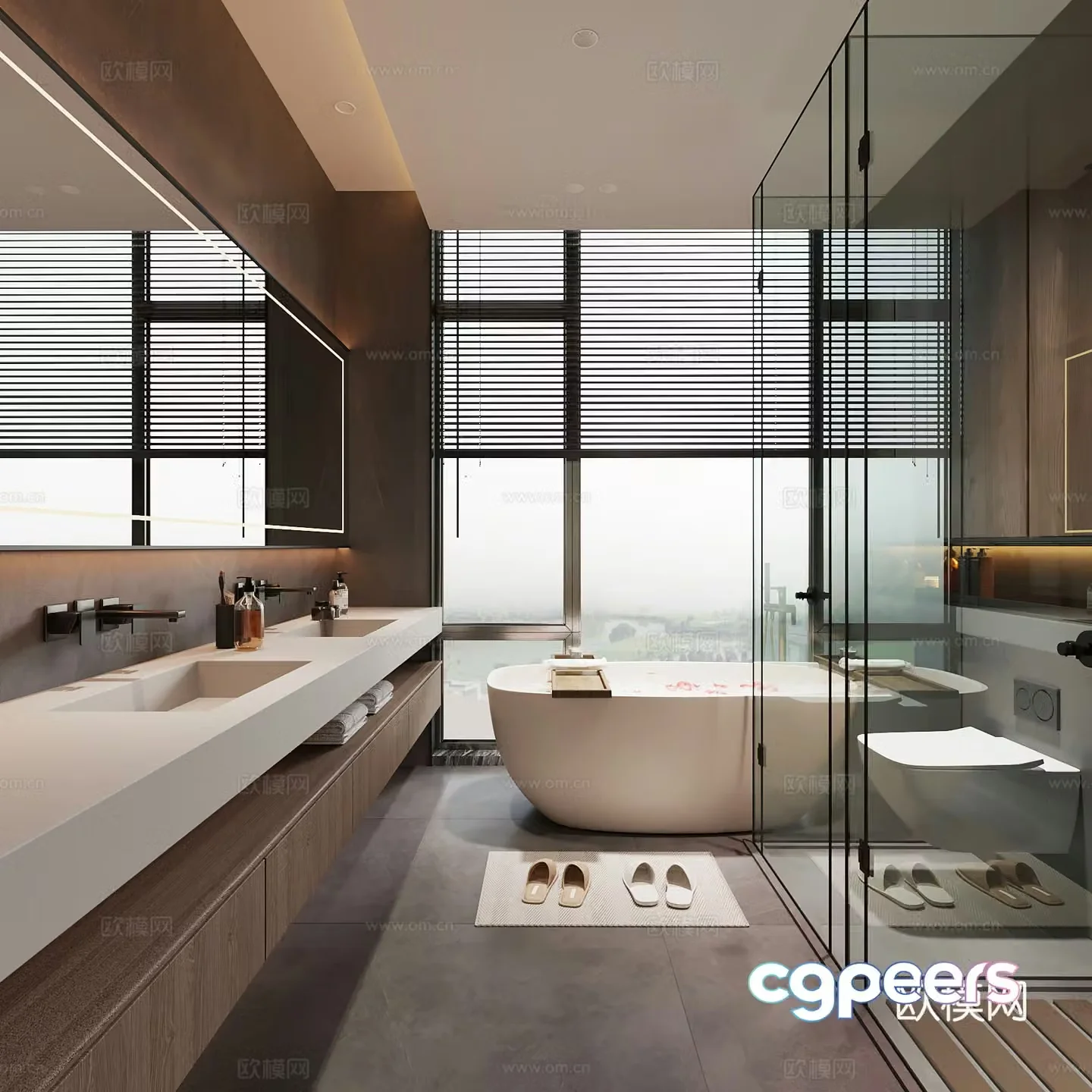 Modern bathroom bathroom cabinet shower partition bathtub 3d model