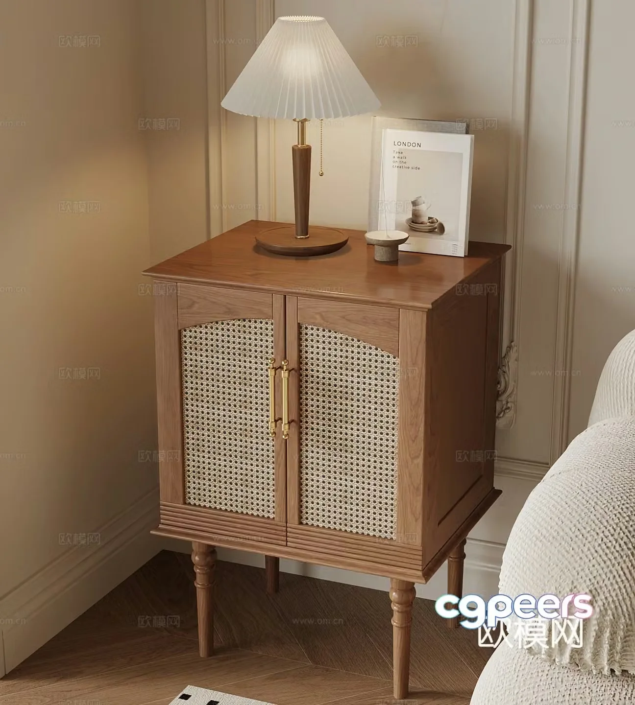 Side cabinet French medieval style side cabinet porch cabinet 3D model