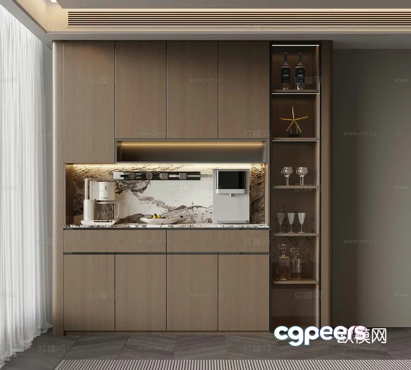 Modern Italian wine cabinet sideboard 3D model