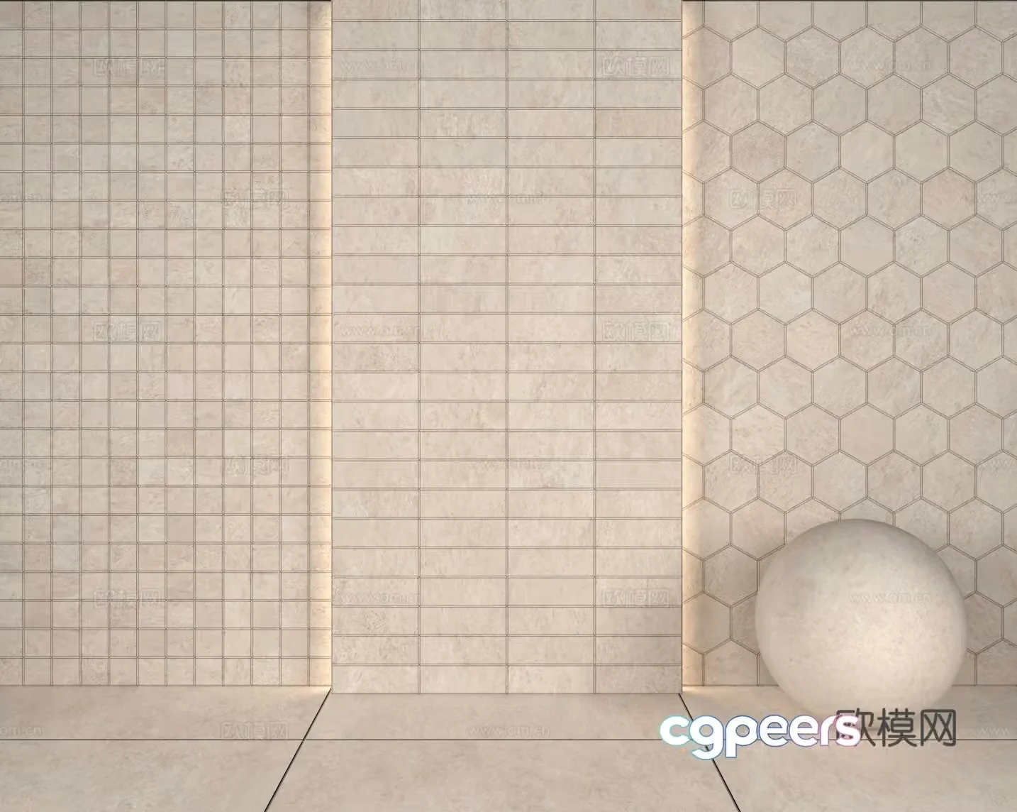 Tile mosaic parquet tiles 3d model
