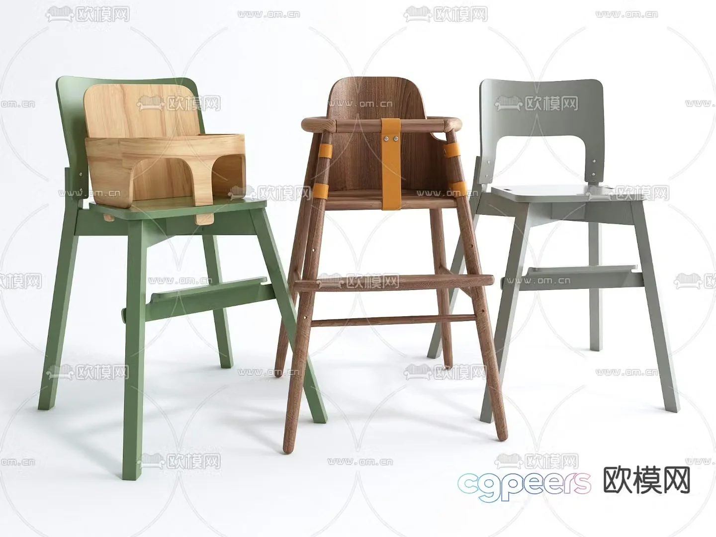Baby high chair 3d model