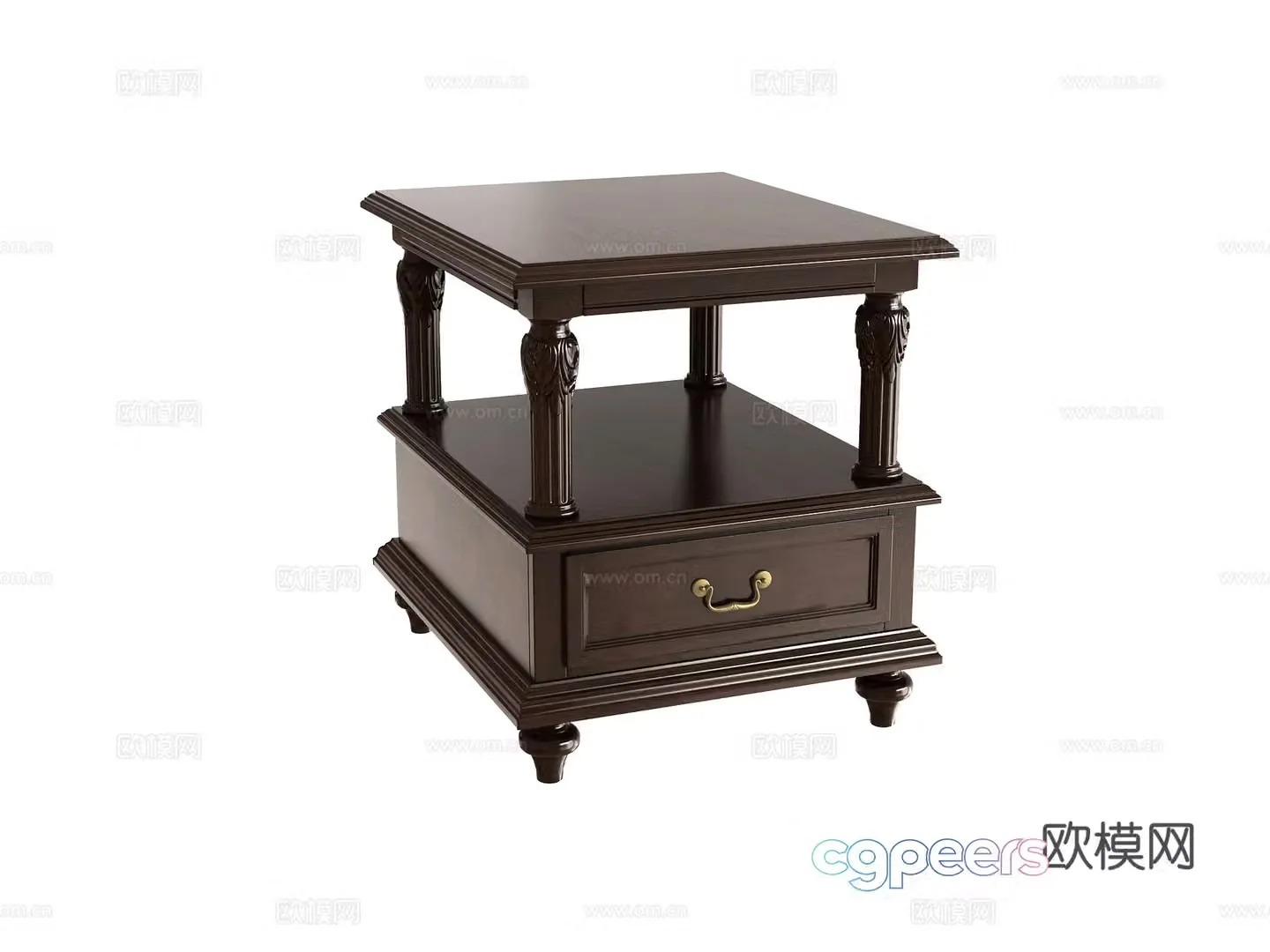 American side table corner table 3d model