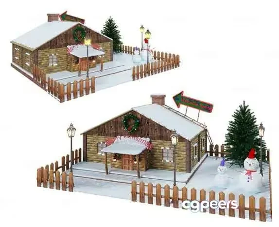 A Snowy Winter Scene 3D Model – 9162 – VRAY Render