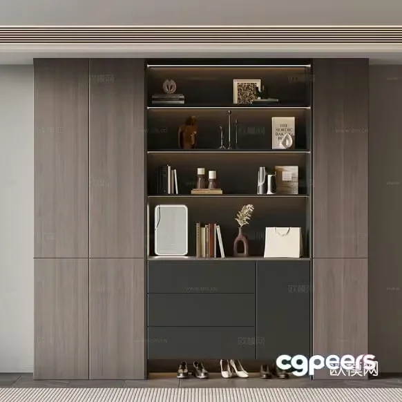 Modern Shelving Unit 3D Model – 11129 – VRAY Render