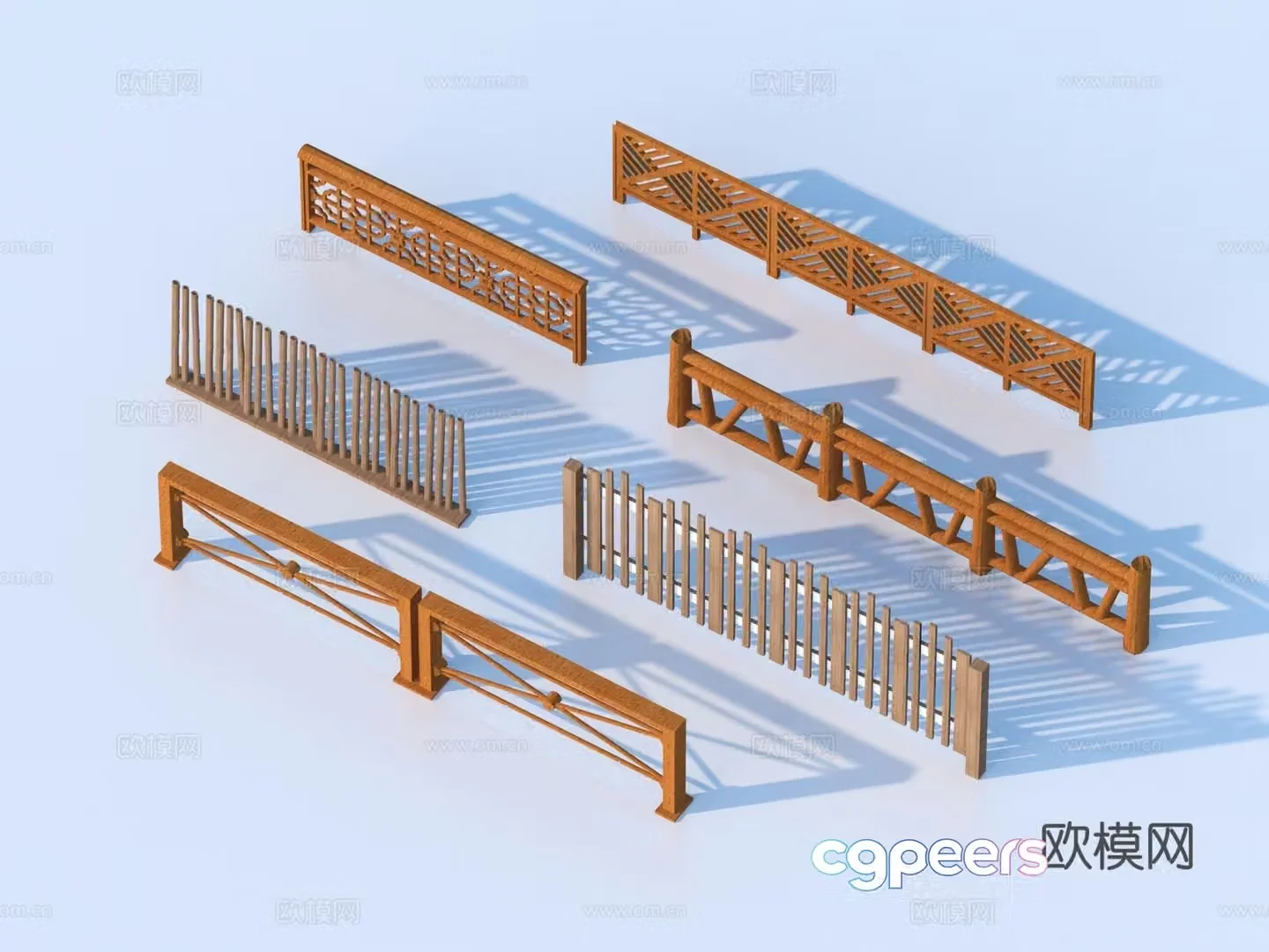 Fence Guardrail Railing 3d Model