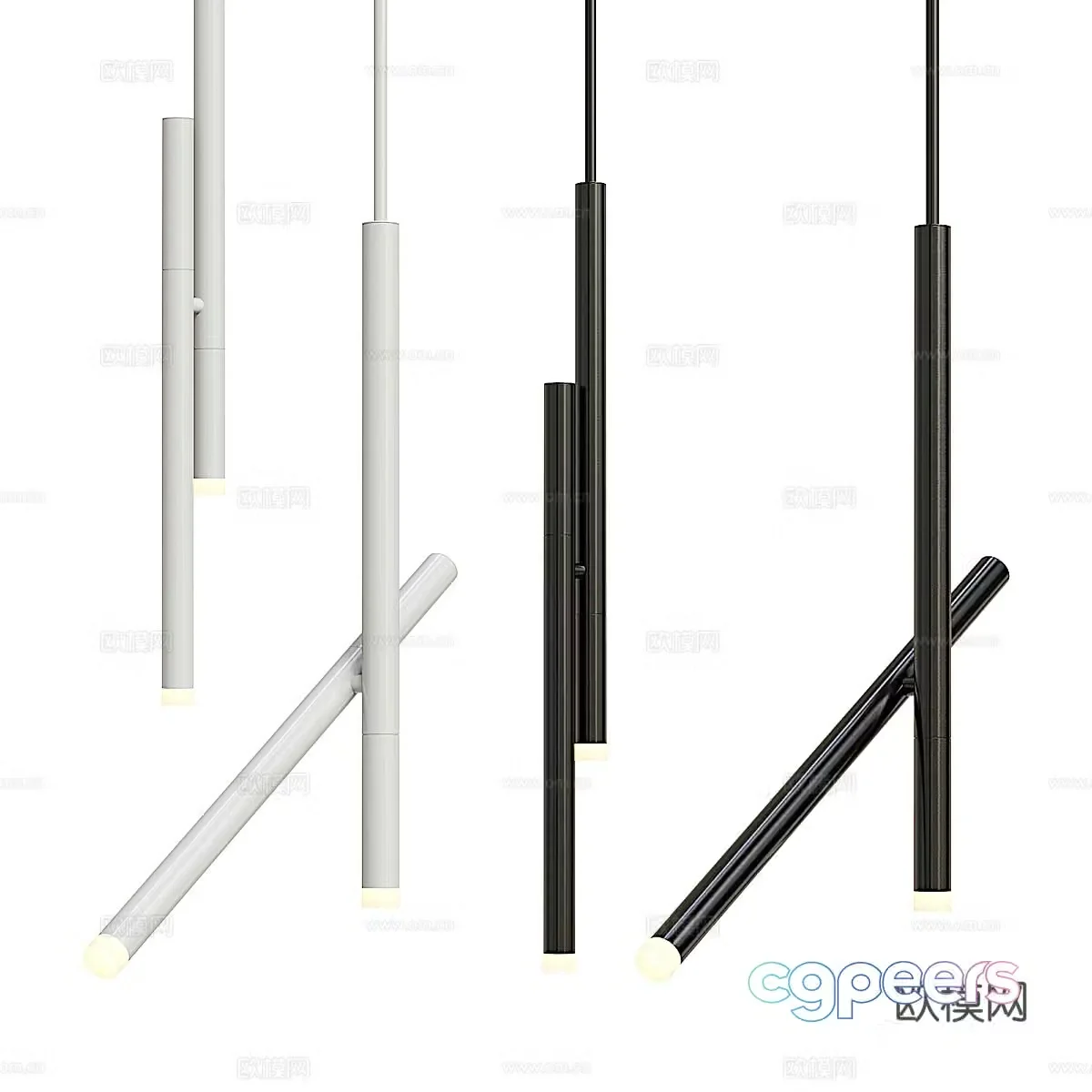 Modern metal chandeliers 3d model
