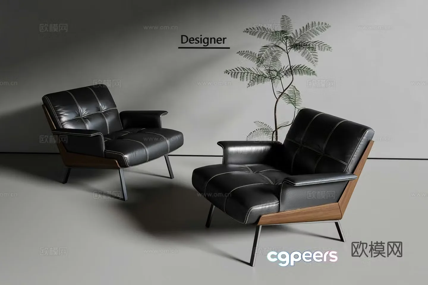 Italian style chair leisure chair 3d model