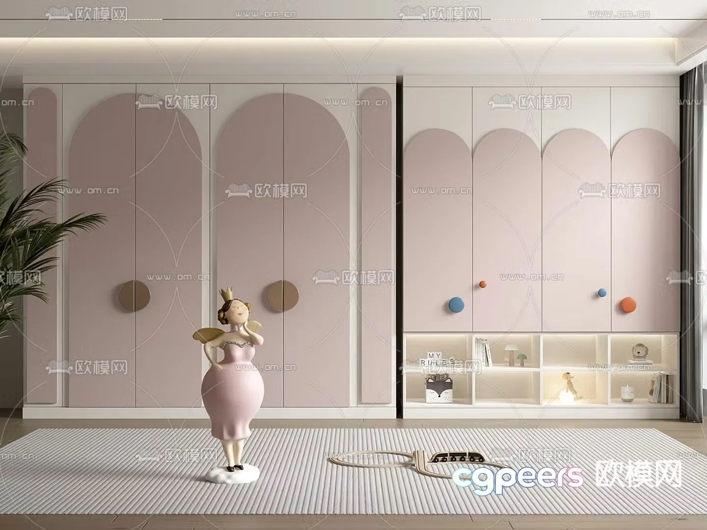 Children’s wardrobe bookcase 3d model