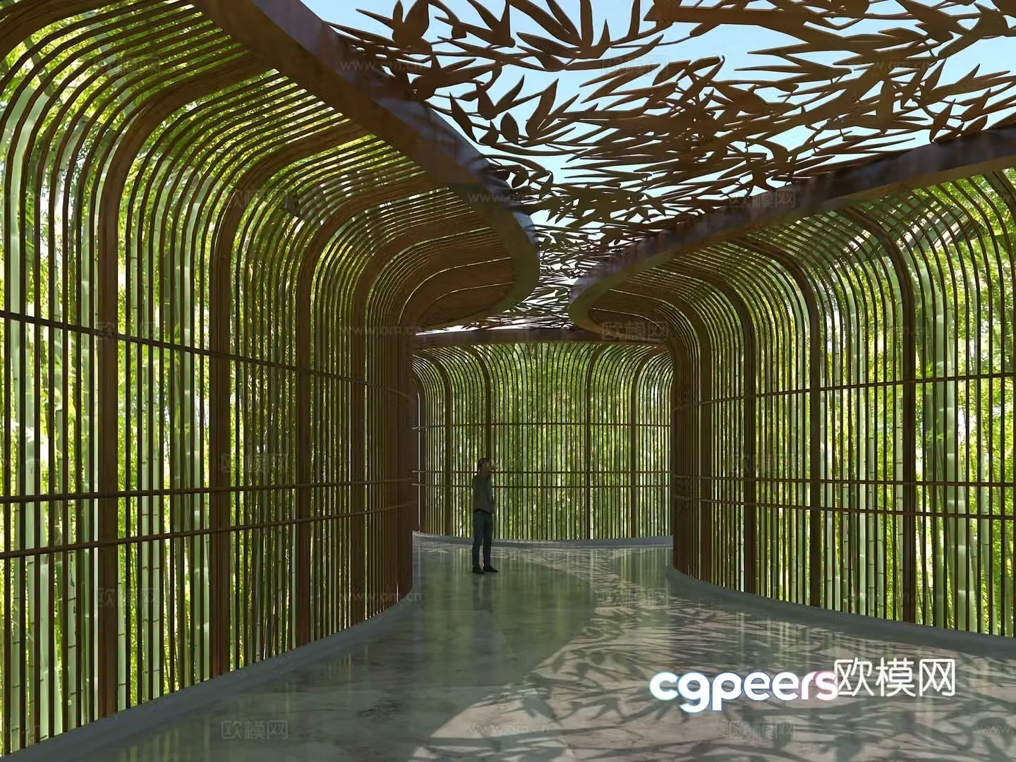 Corridor Bamboo Garden Corridor Bamboo Corridor Bamboo Corridor 3D model