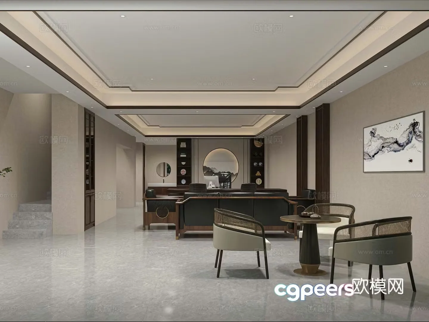 Chinese office 3d model