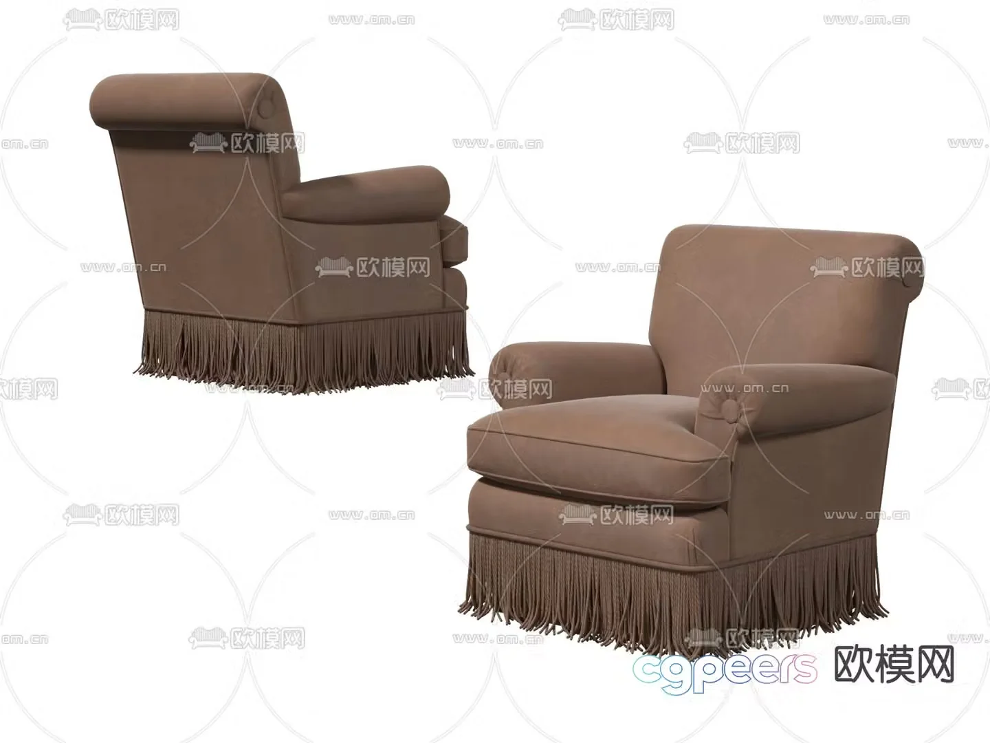 American single sofa 3d model