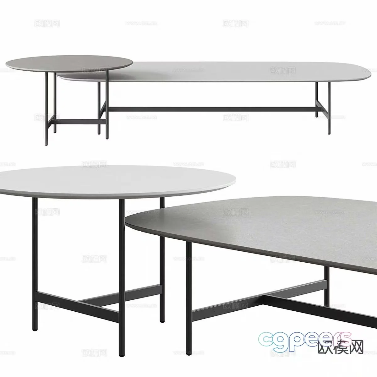 Ethimo minimalist coffee table mother-in-law coffee table 3d model