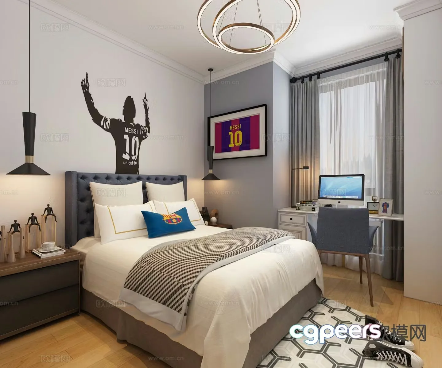 Modern children’s room theme boy’s room kid’s room 3d model