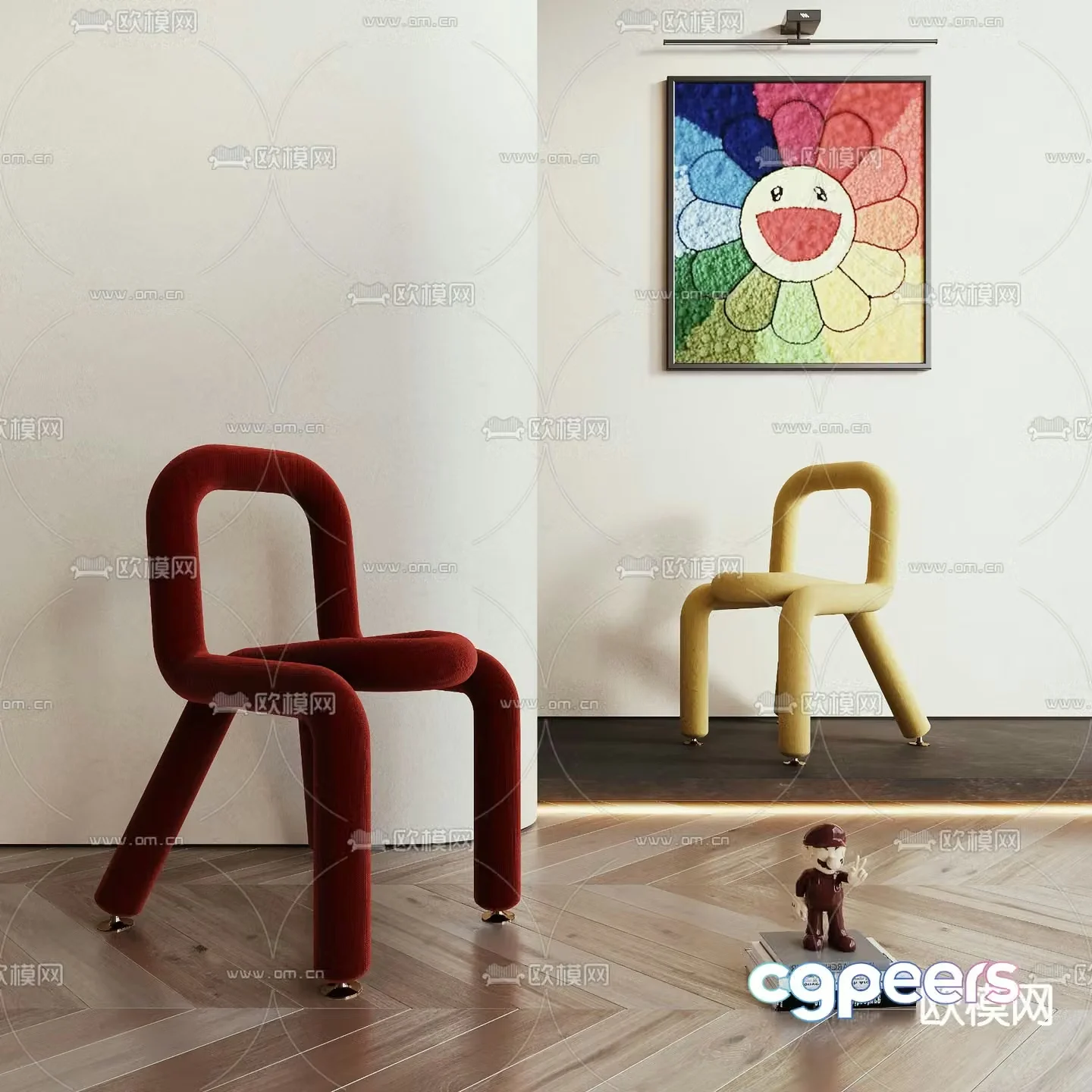 Modern creative single chair 3d model