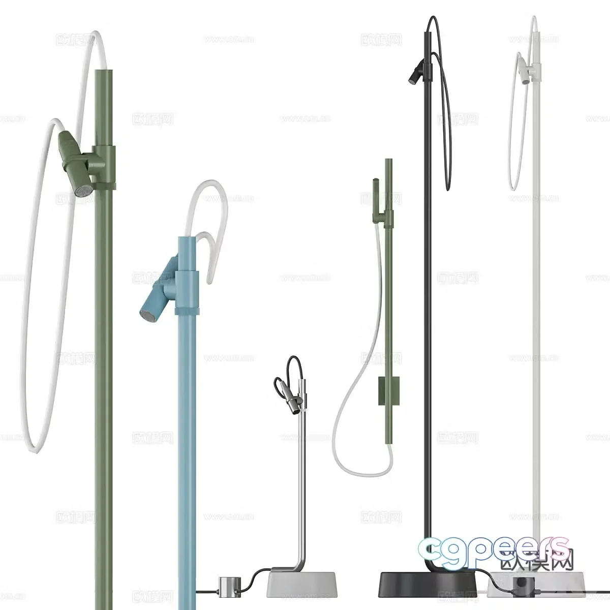 Simple floor lamp Minimalist floor lamp Lamp combination Table lamp Wall lamp Art floor lamp Line 3D model