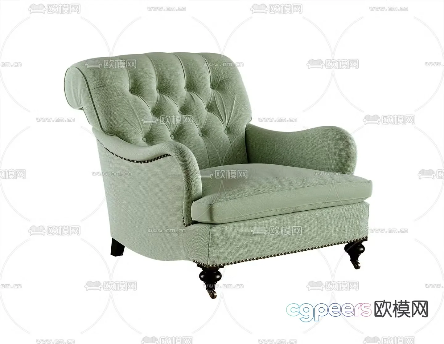 American leisure sofa single sofa 3d model