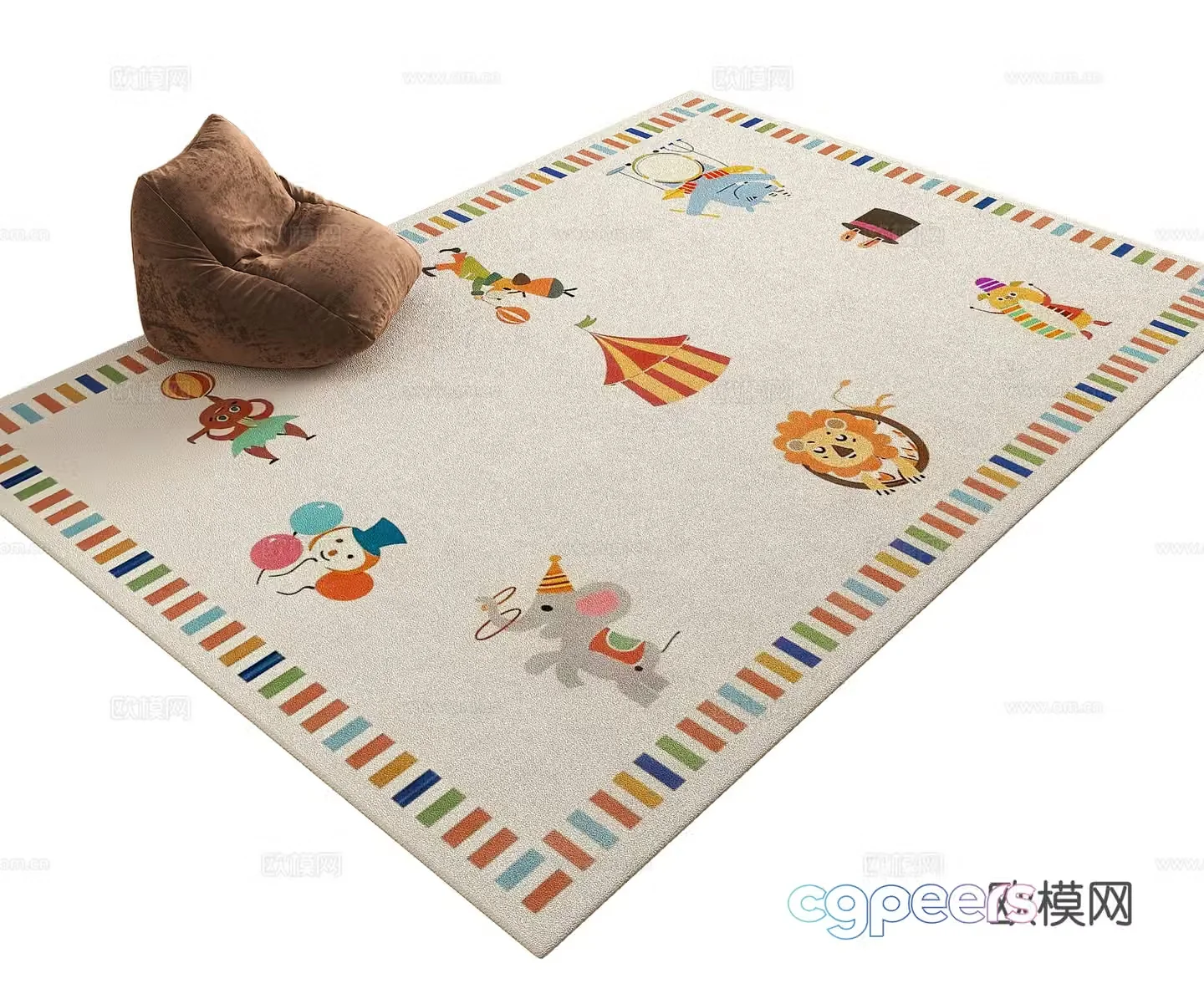 New children’s room carpet dopamine bedroom carpet 3d model