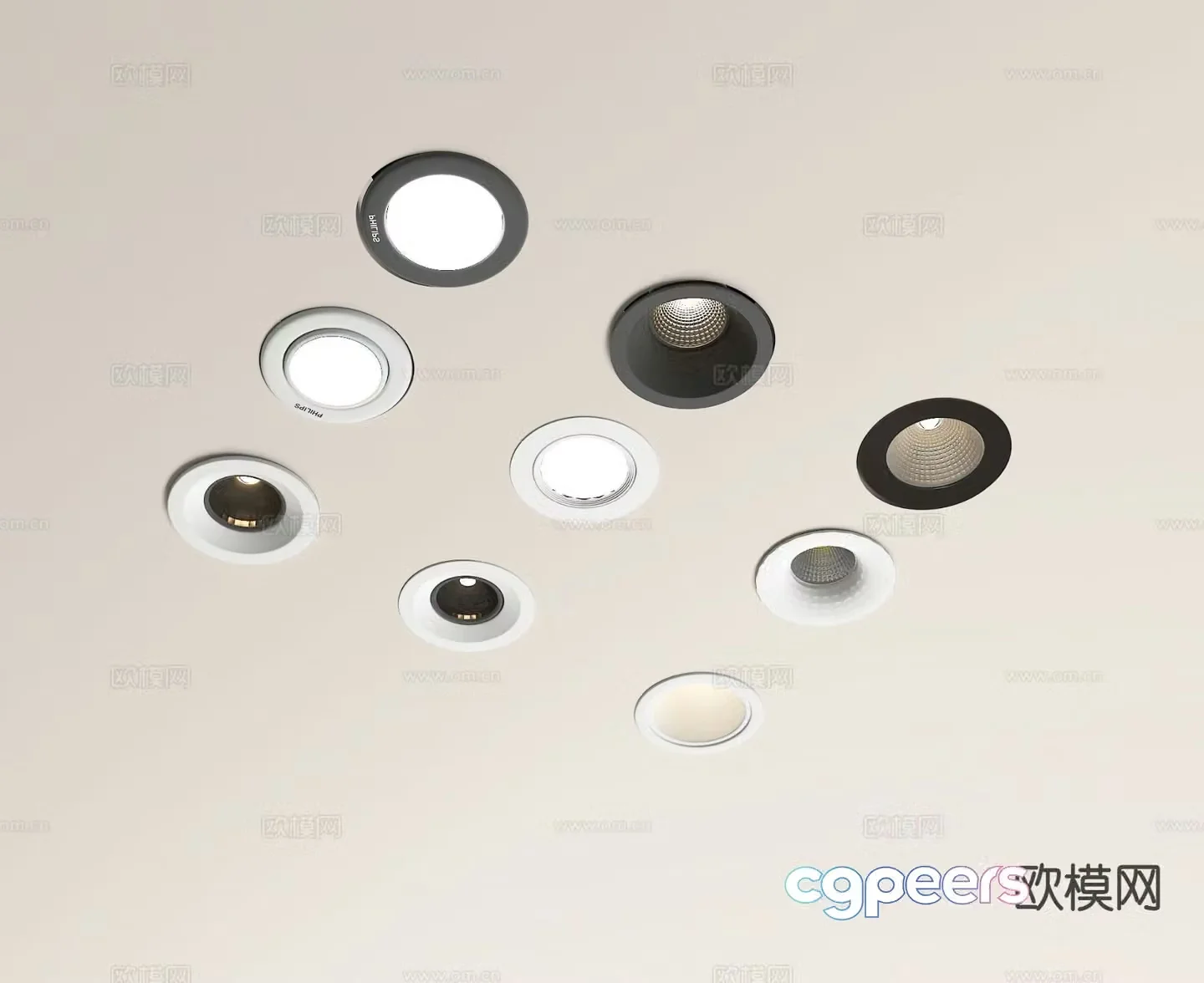Recessed downlight spotlight 3d model