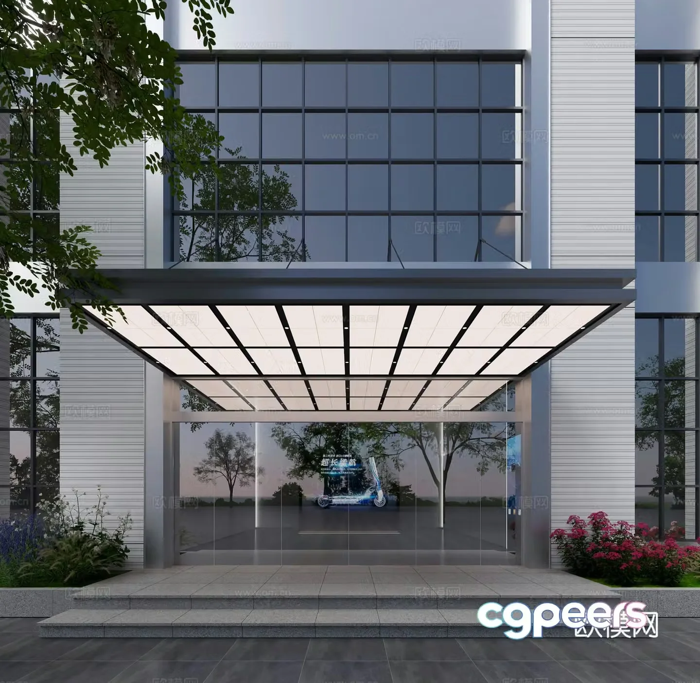 Modern door facade 3D model