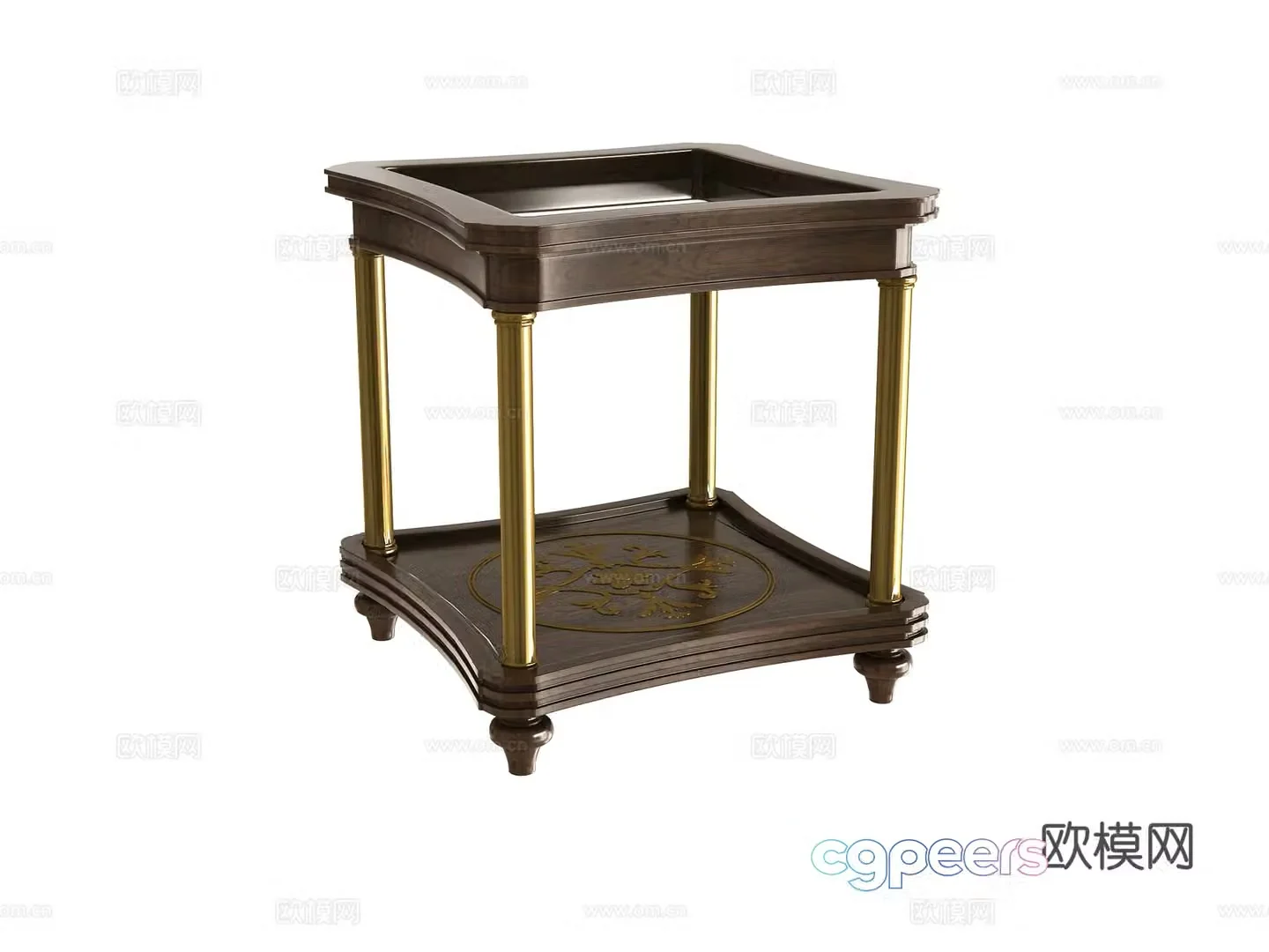 American corner table side table 3d model