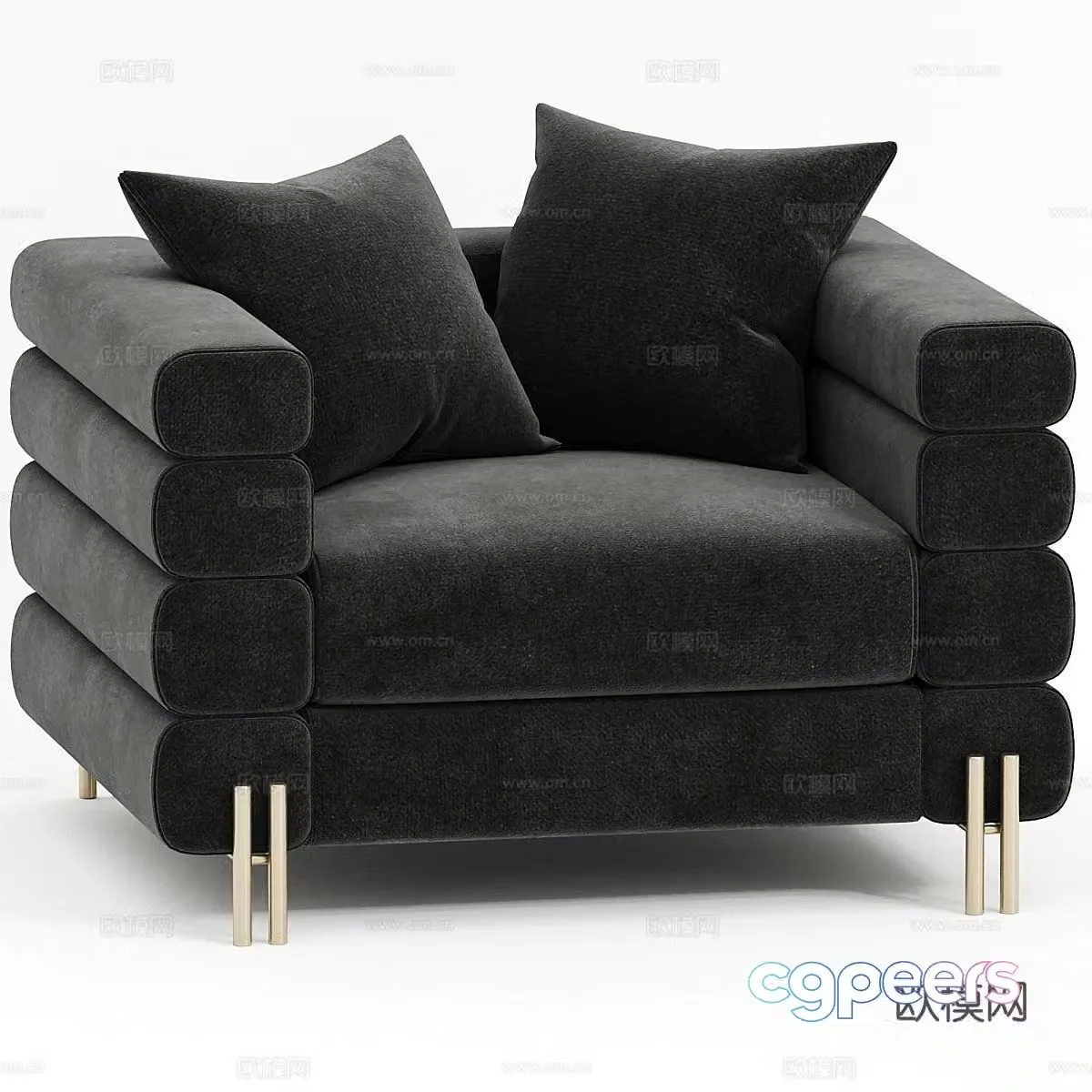 EICHHOLTZ Modern minimalist sofa chair Fabric sofa chair Leisure chair 3d model