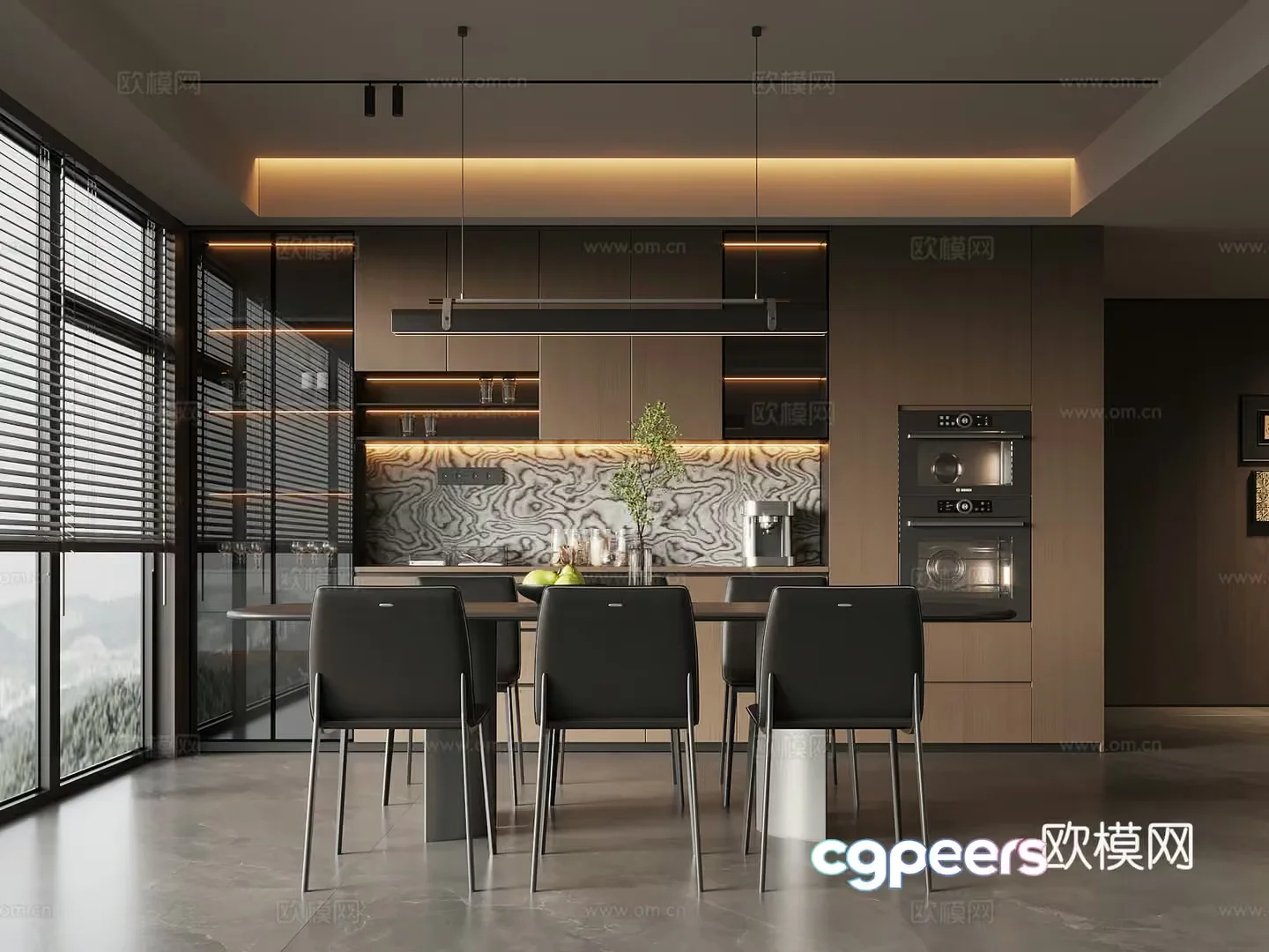 Modern Kitchen 3D Model – 880 – VRAY Render