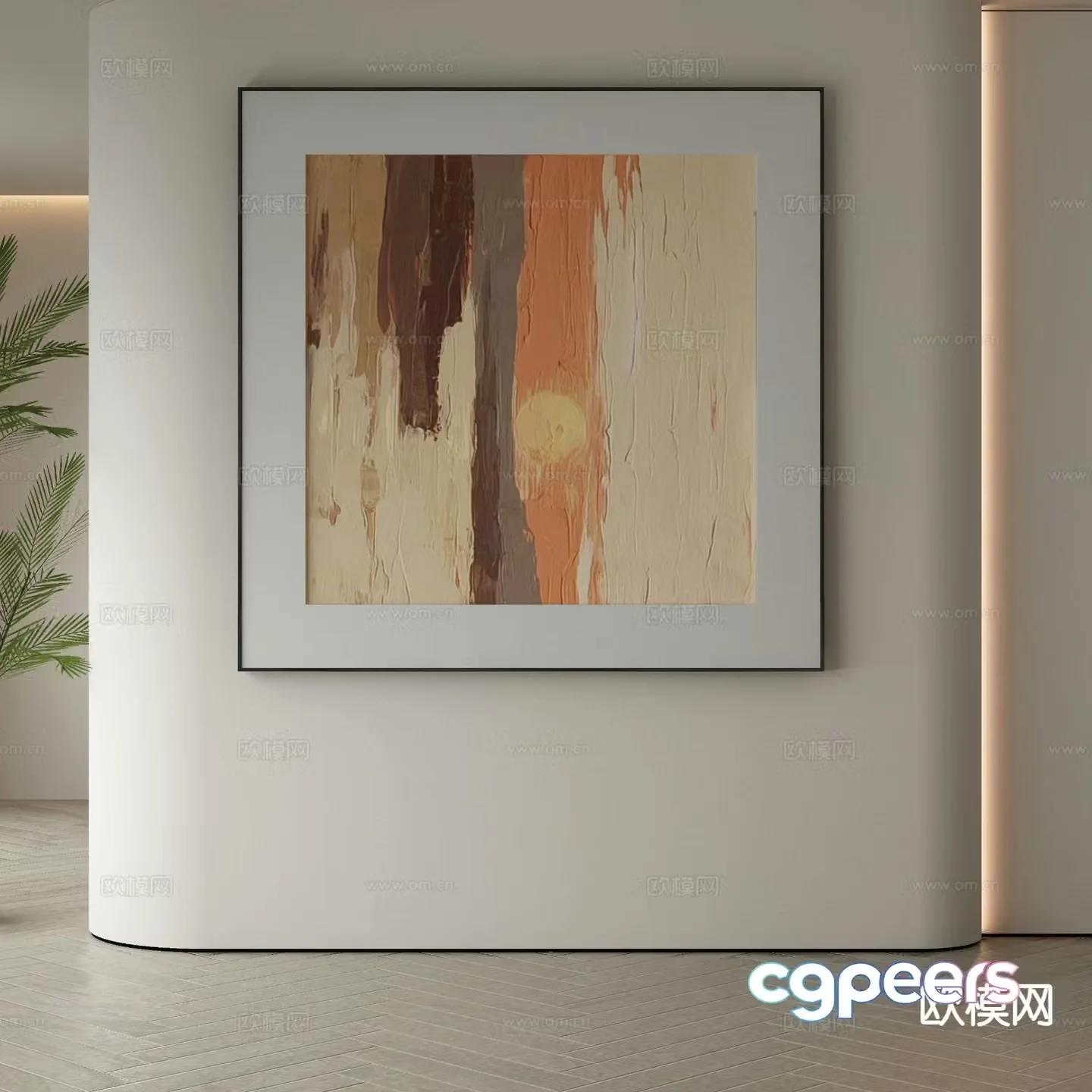 Modern hanging painting decorative painting 3d model
