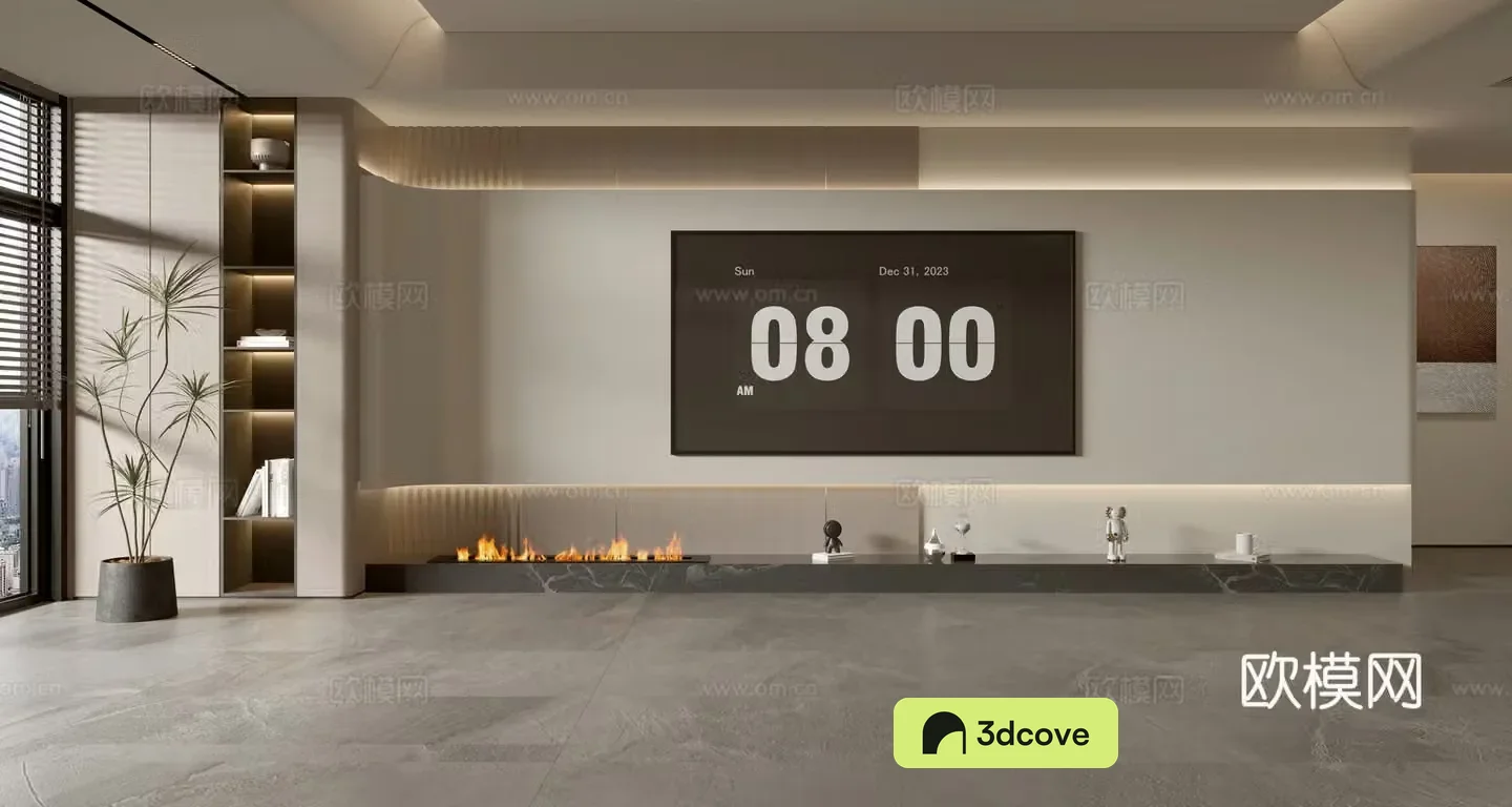 Modern minimalist TV background wall TV wall full wall TV cabinet