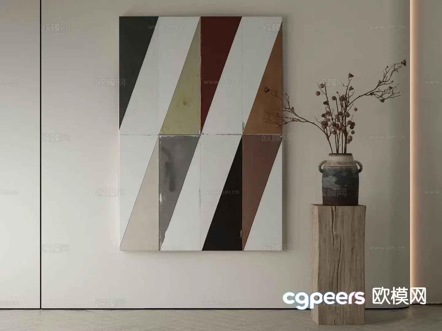 Modern hanging painting decorative painting 3d model