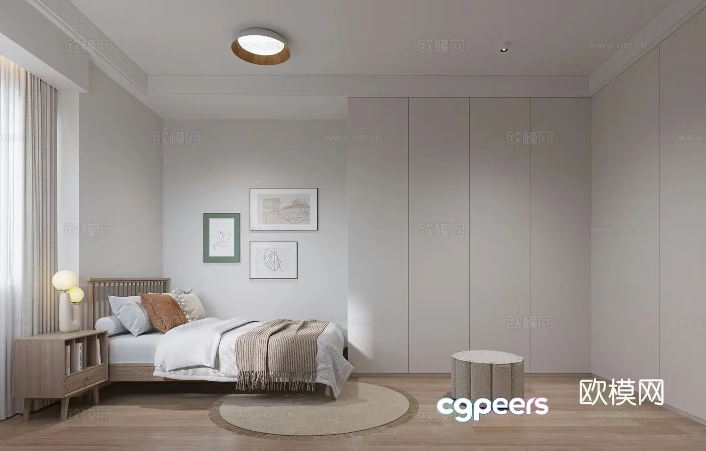 Nordic bedroom 3d model