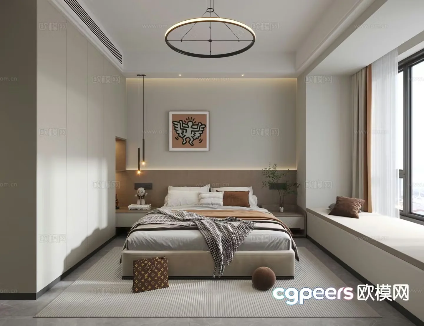 Modern bedroom second bedroom 3d model