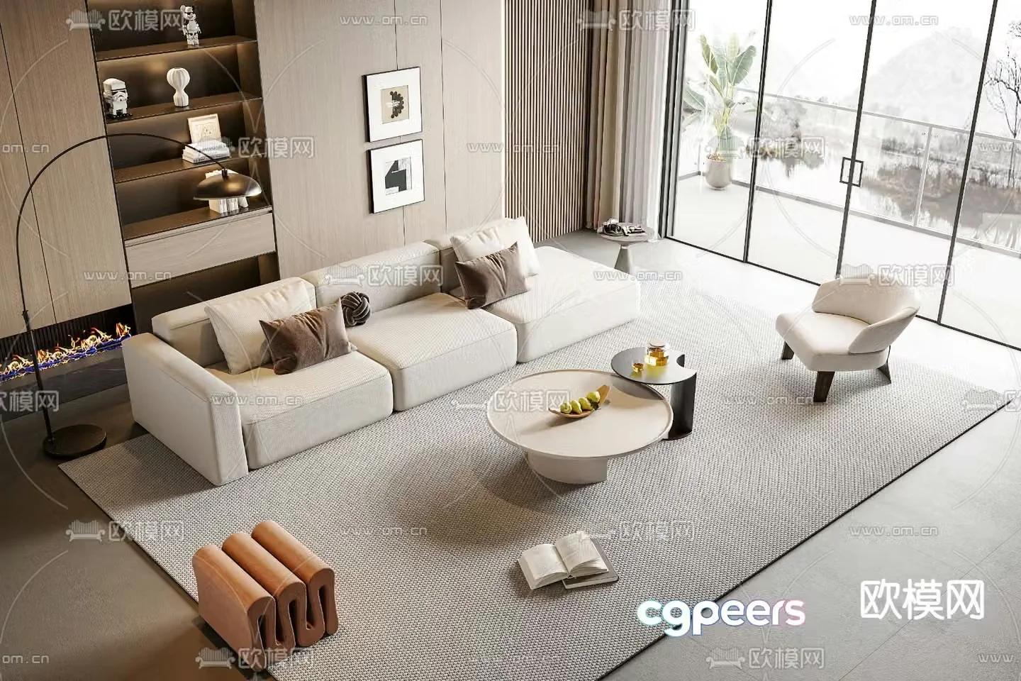Modern sectional sofa 3d model